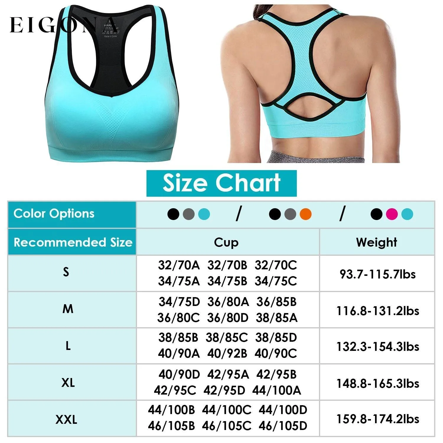 3-Pack: Women Padded Sports Bras