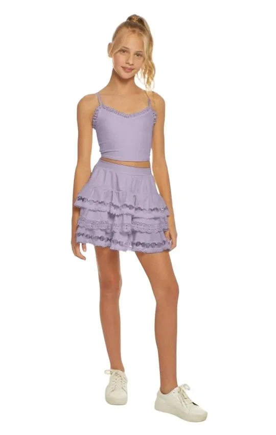 ADINA TOP AND LACE SKIRT SET