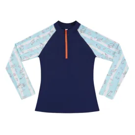 Aqua Blu Junior Long Sleeve Rash Vest AB2436MA - Mariner