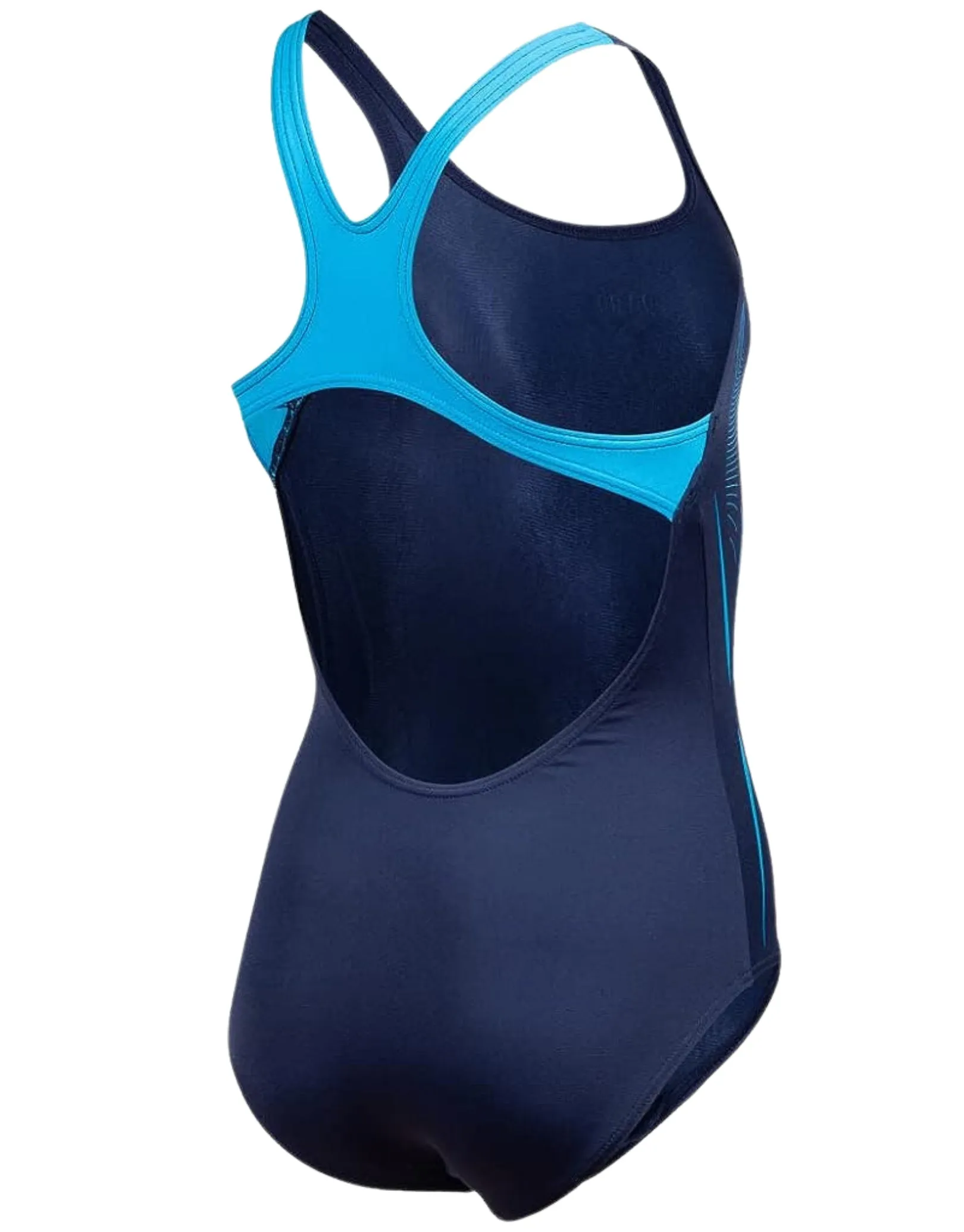 Arena Girls Pro Back Graphic Swimsuit - Navy/Turquoise