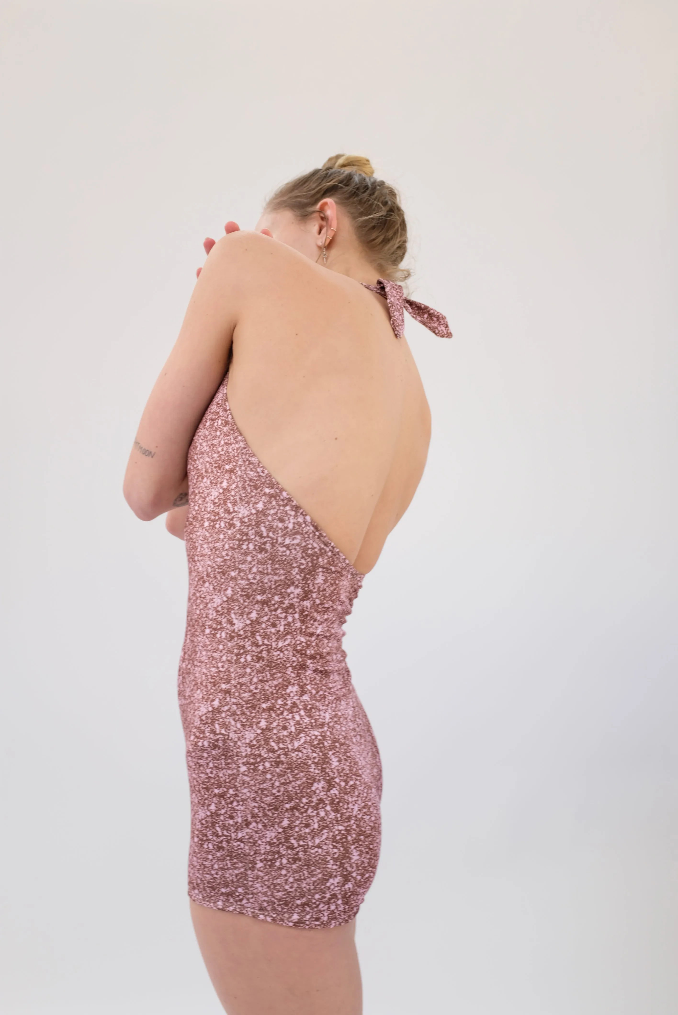 Beklina Tie Swimsuit Lycra Splatter Rose