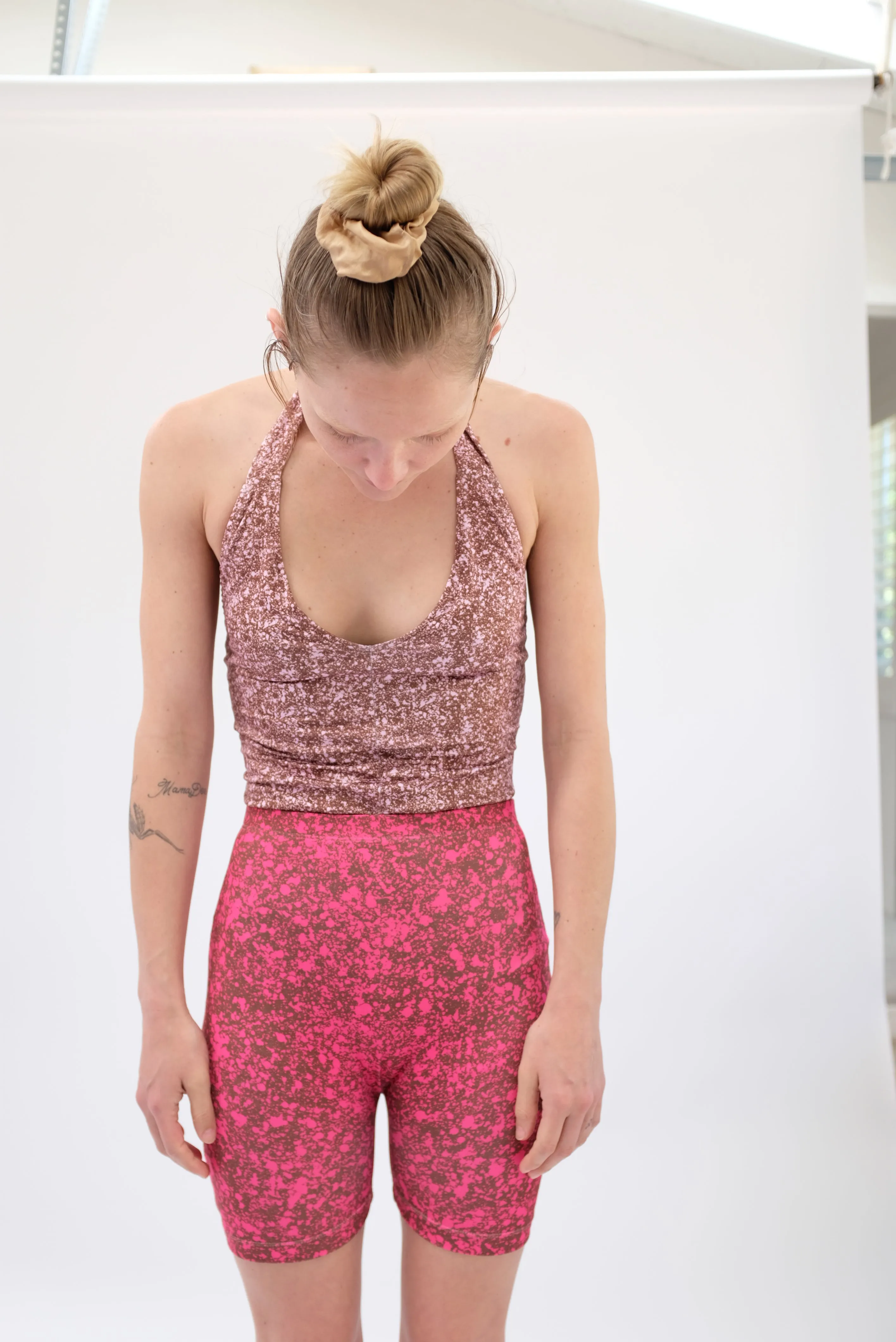 Beklina Tie Swimsuit Lycra Splatter Rose