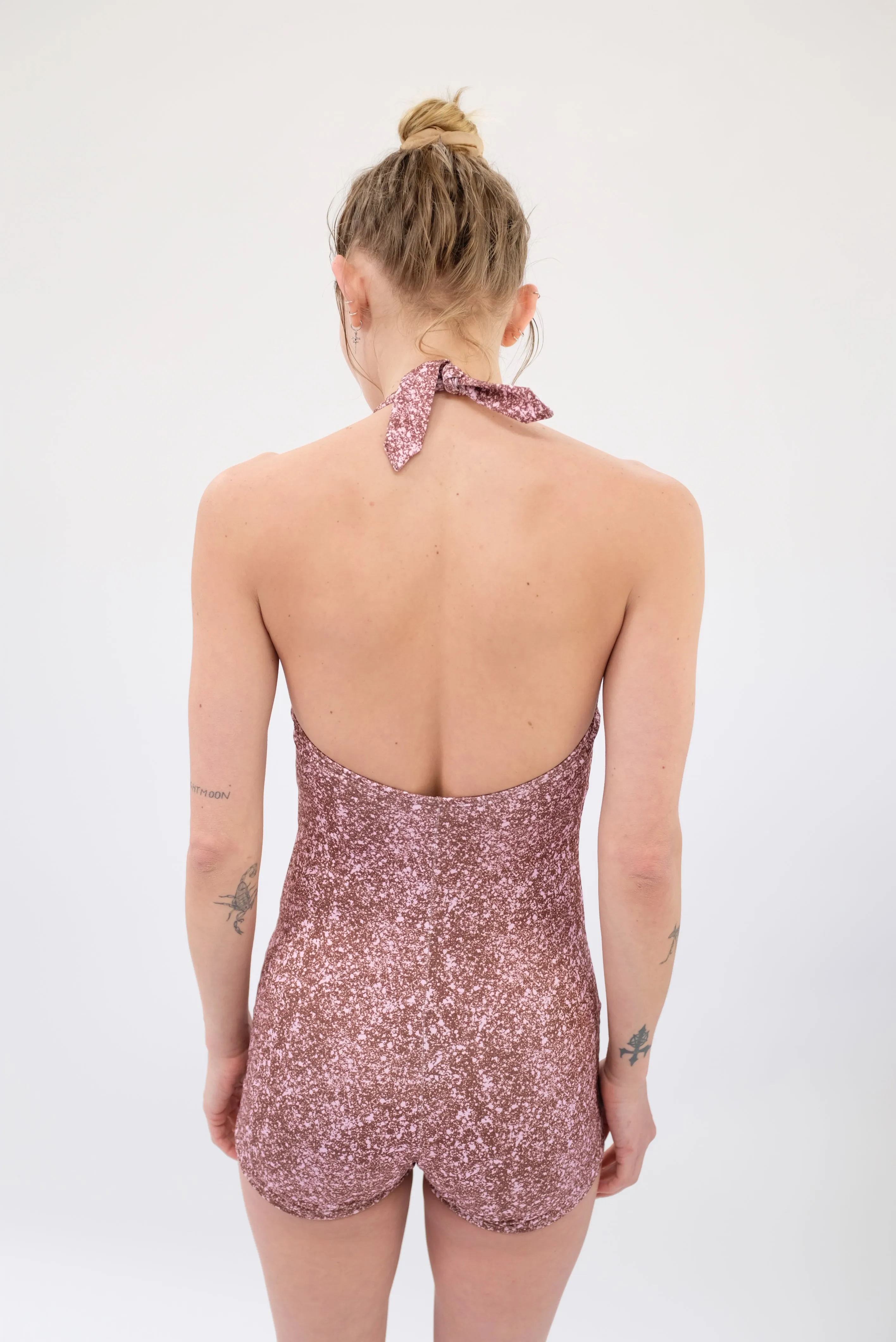 Beklina Tie Swimsuit Lycra Splatter Rose