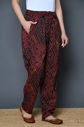 Black Bandhej Pajama Pants
