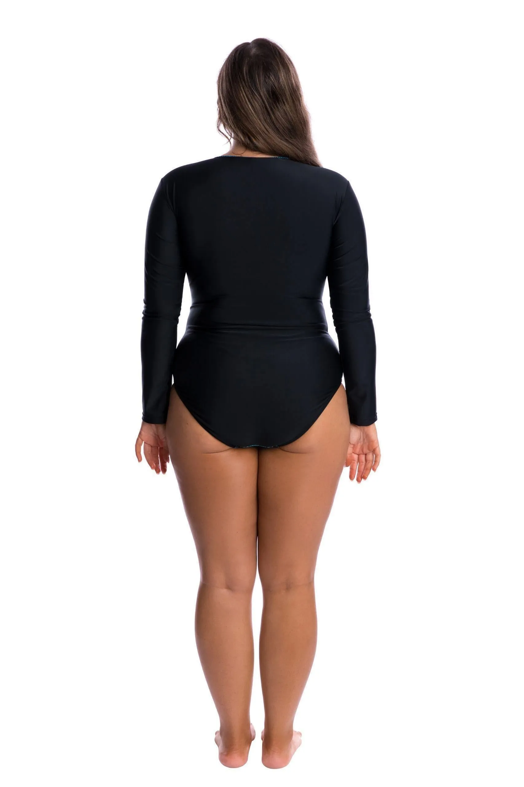 Capriosca CTS4850 Turquoise Snake Long Sleeve One Piece Sunsuit