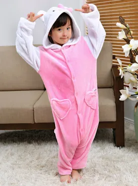 Children's White Sleeve KT cat Cartoon Animal Conjoined