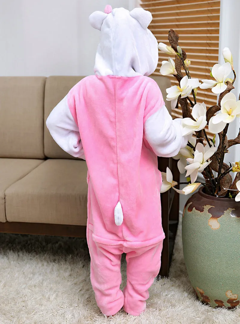 Children's White Sleeve KT cat Cartoon Animal Conjoined