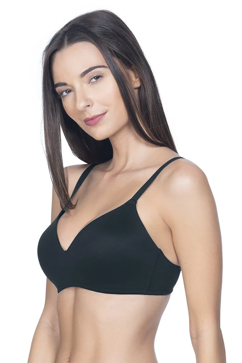 Contour Comfort Padded Non-Wired Bra - Black