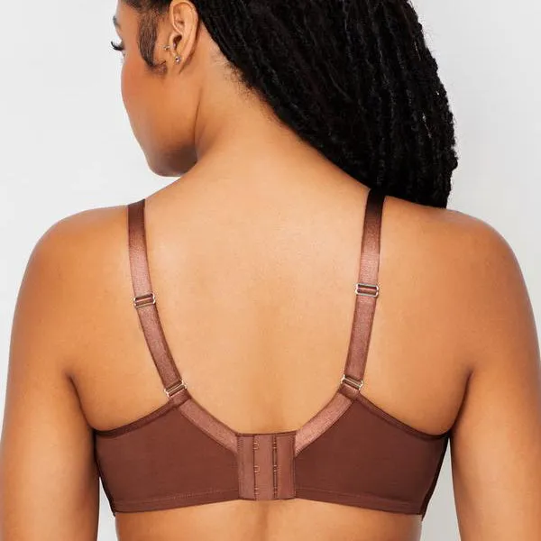 Curvy Couture Sheer Mesh Unlined UW Bra Chocolate
