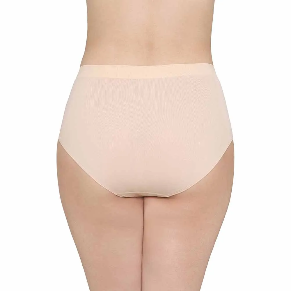 Firm Fit High Waist Full Coverage Everyday Wear Brief Panty - Beige