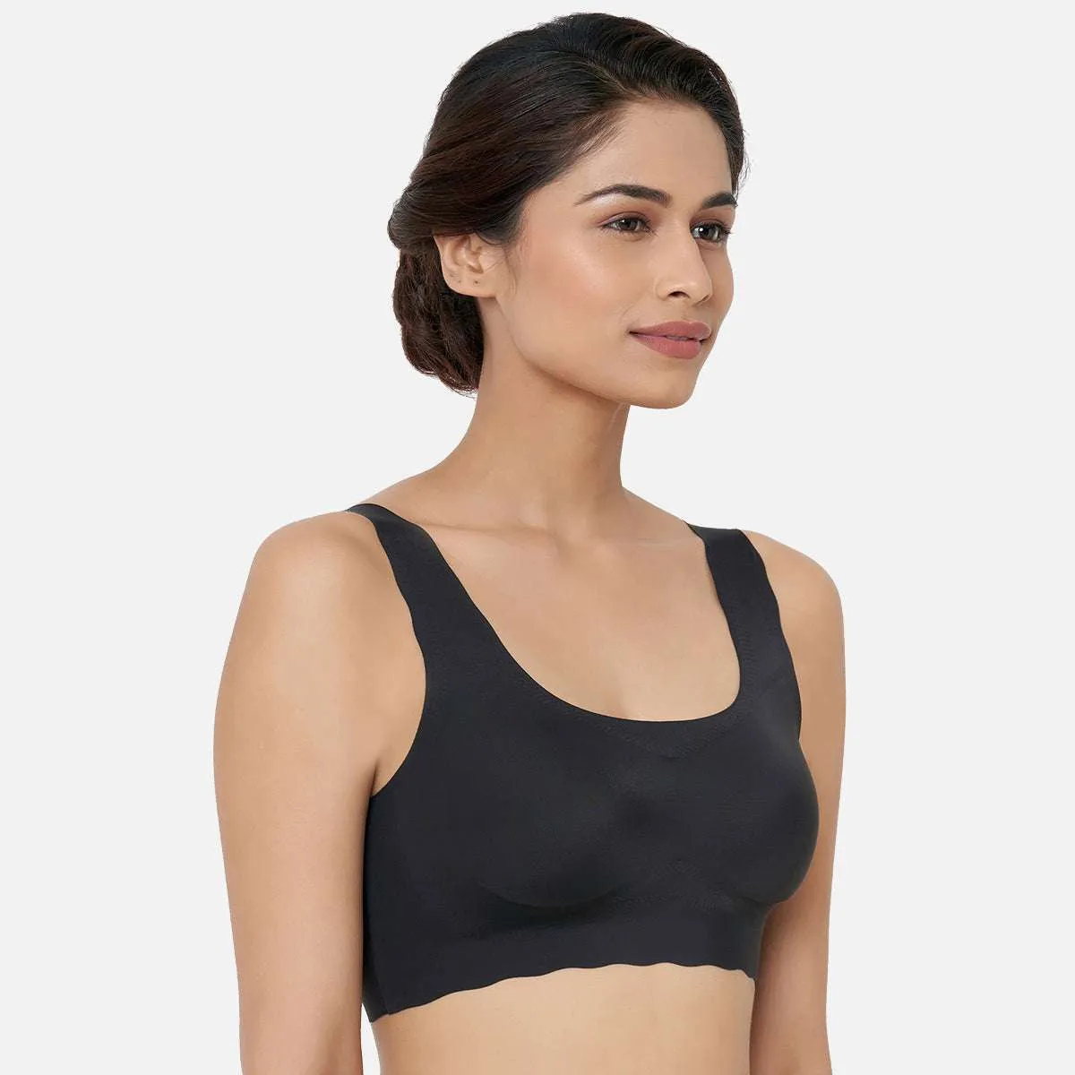 Gococi Padded Non Wired Full Coverage Seamless T-Shirt Bra - Black