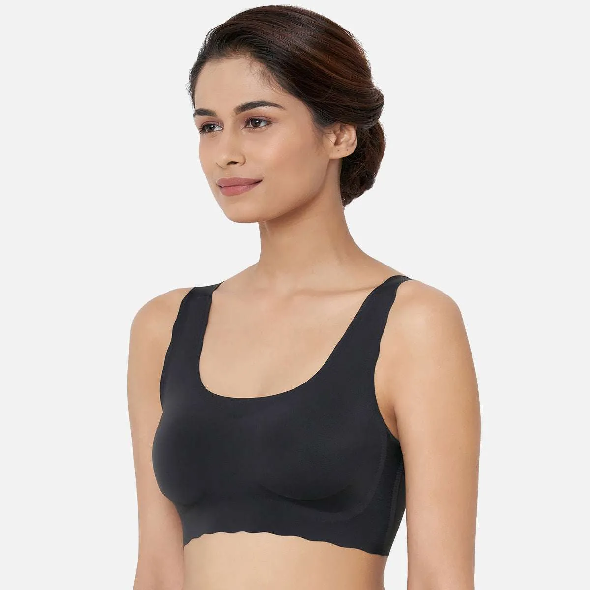 Gococi Padded Non Wired Full Coverage Seamless T-Shirt Bra - Black