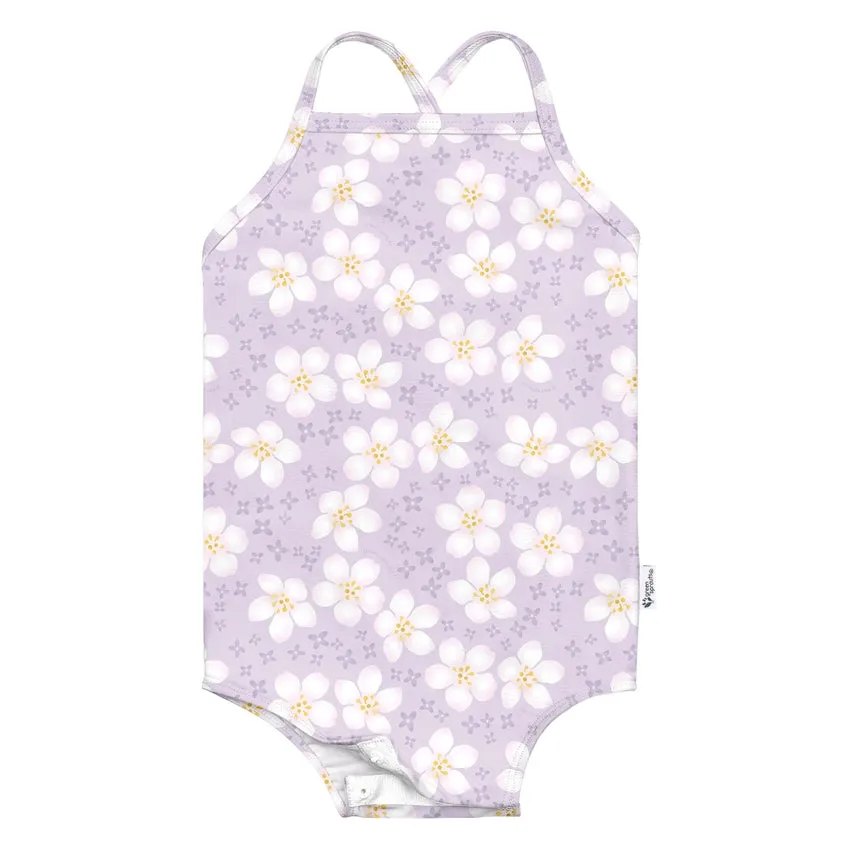 Green Sprouts -Easy-Change Eco Swimsuit-Light Lavender Blossoms