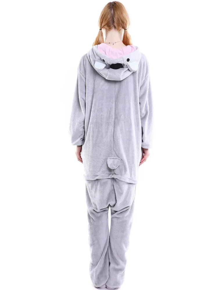 Grey Koala Flannel Onesies Animal Pajamas