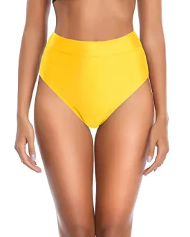 High Cut Chlorine And Saltwater Resistant Swimsuit Bottom-Neon Yellow