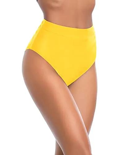 High Cut Chlorine And Saltwater Resistant Swimsuit Bottom-Neon Yellow
