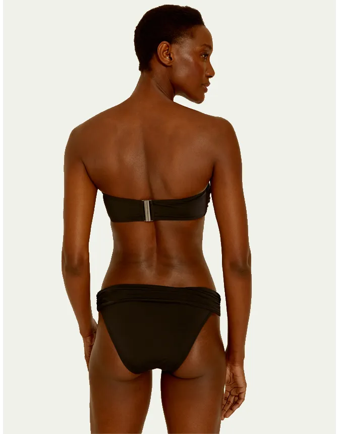 High Waist Bikini Bottom in Black, European Cut