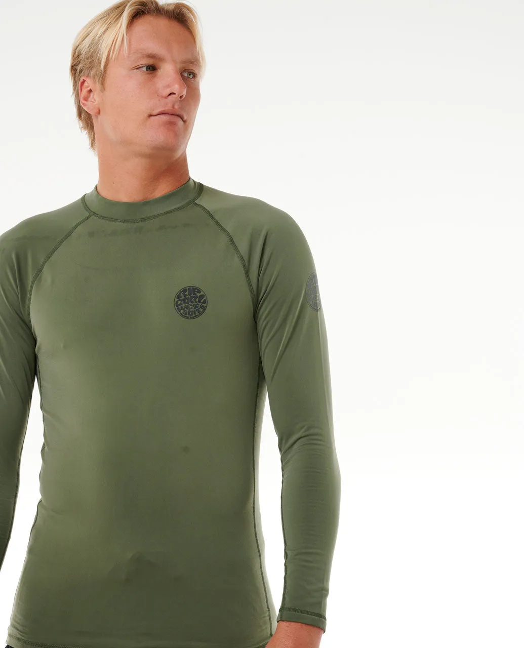 Icons UPF50  Brushed Long Sleeve Rash Vest - Dark Olive