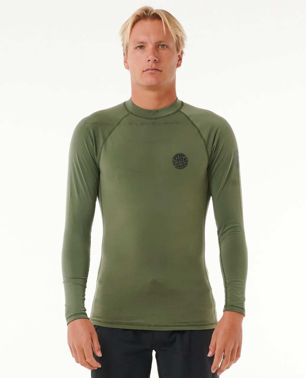 Icons UPF50  Brushed Long Sleeve Rash Vest - Dark Olive