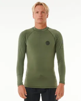 Icons UPF50  Brushed Long Sleeve Rash Vest - Dark Olive