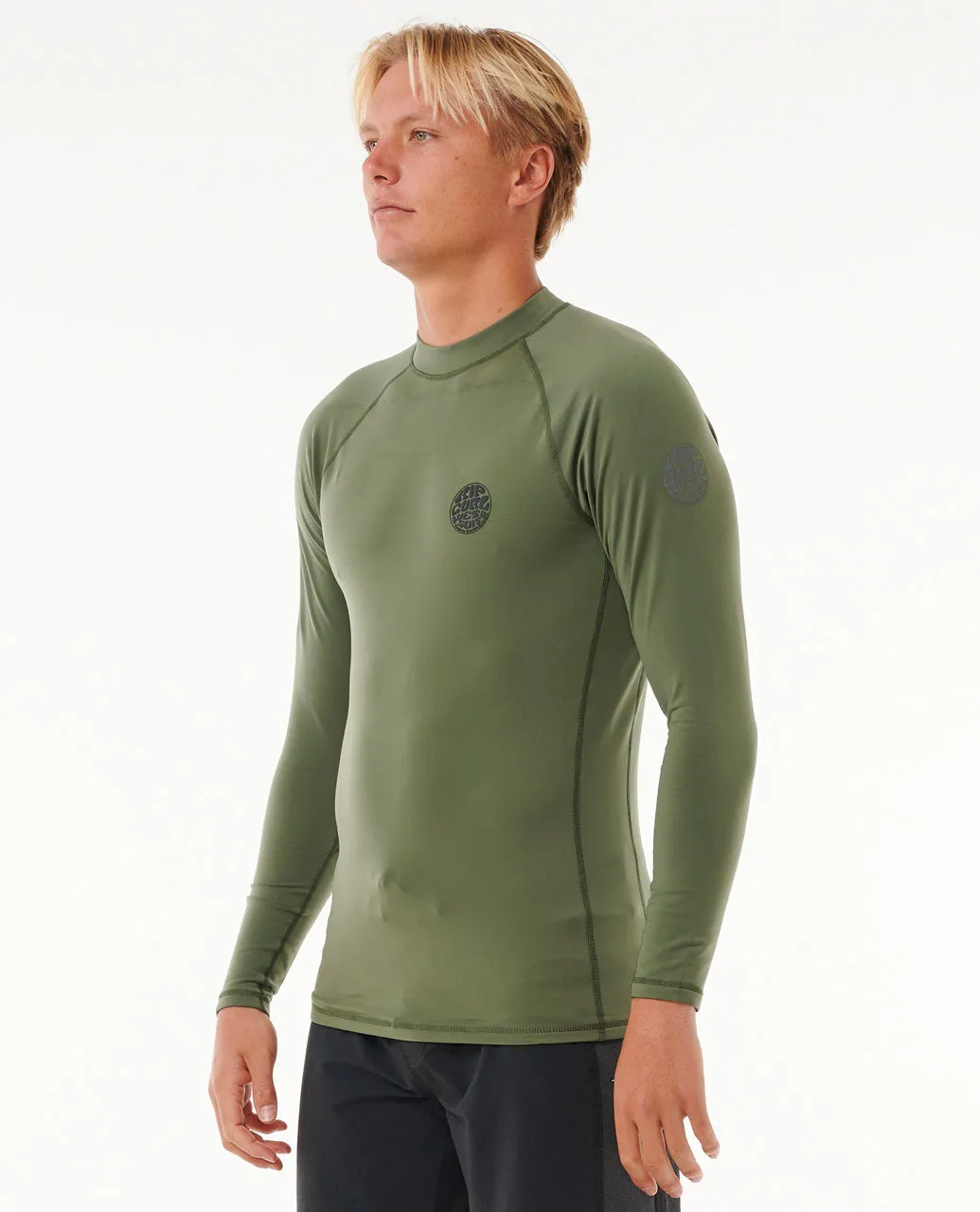Icons UPF50  Brushed Long Sleeve Rash Vest - Dark Olive