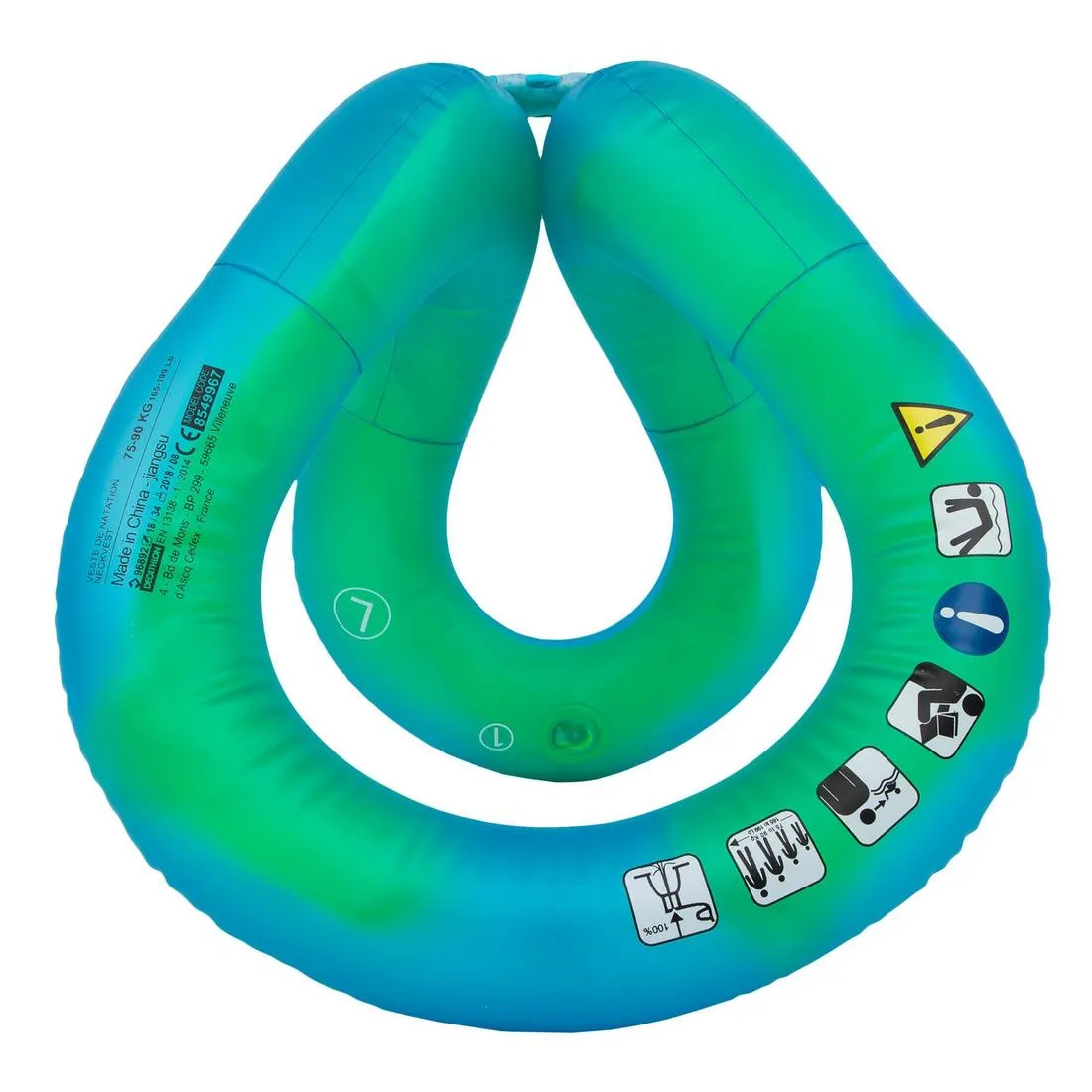 Inflatable Swim Vest - Green Size S (30-50 kg)