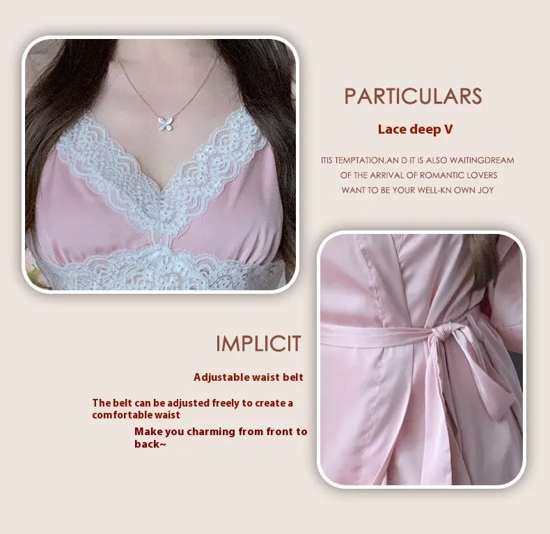 Lace Pure Desire Style Slip Nightdress Suit