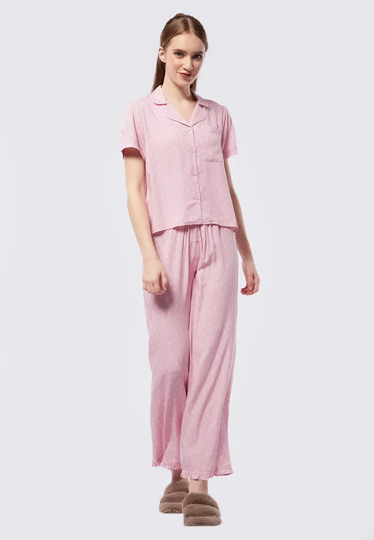 Printed Pajama Set with Long Pants