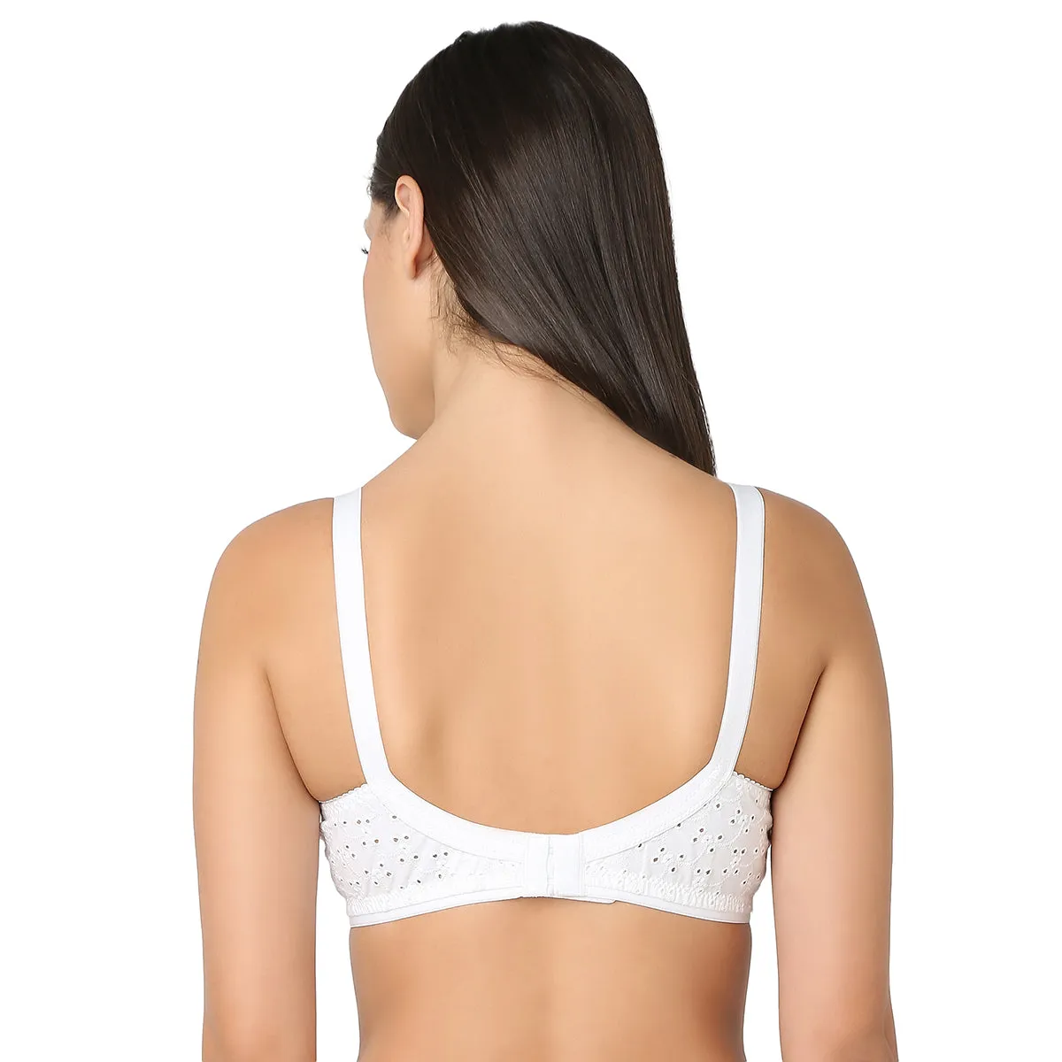 PRIYANKA-Cotton Non Padded Wire Free Full Coverage Bra White