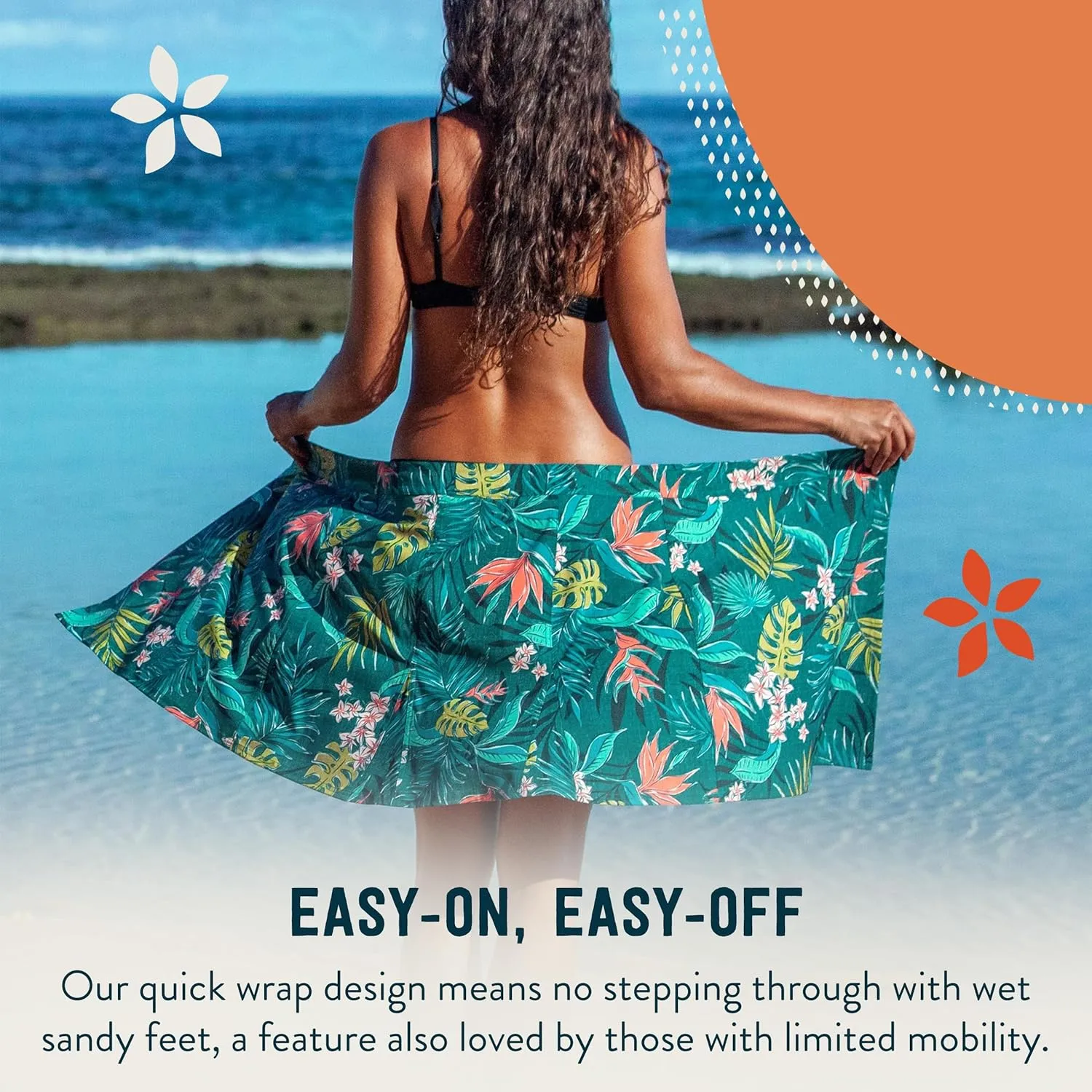RipSkirt Hawaii Length 2 - Wrap Skirt for Women - Quick Dry Swim Cover-Up for Beach, Travel with Pocket