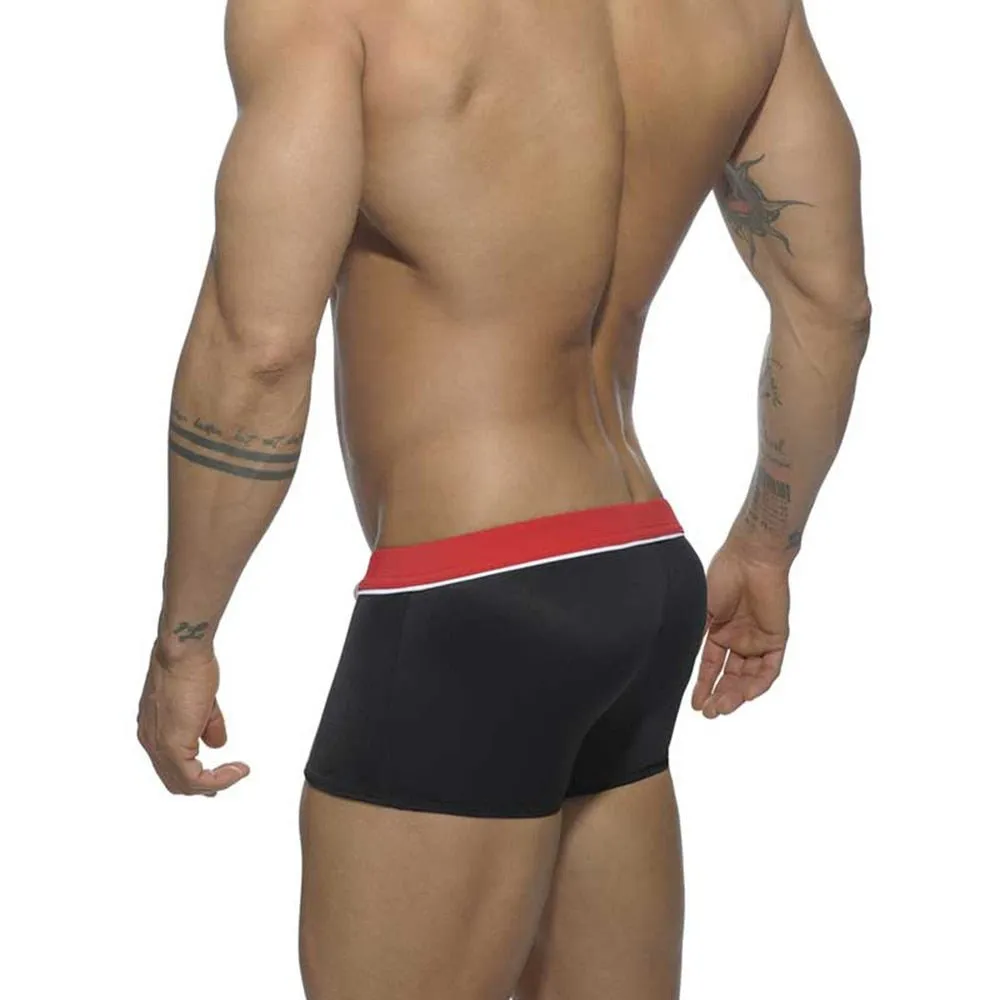 Square Cut Racing Stripe Swim Trunks