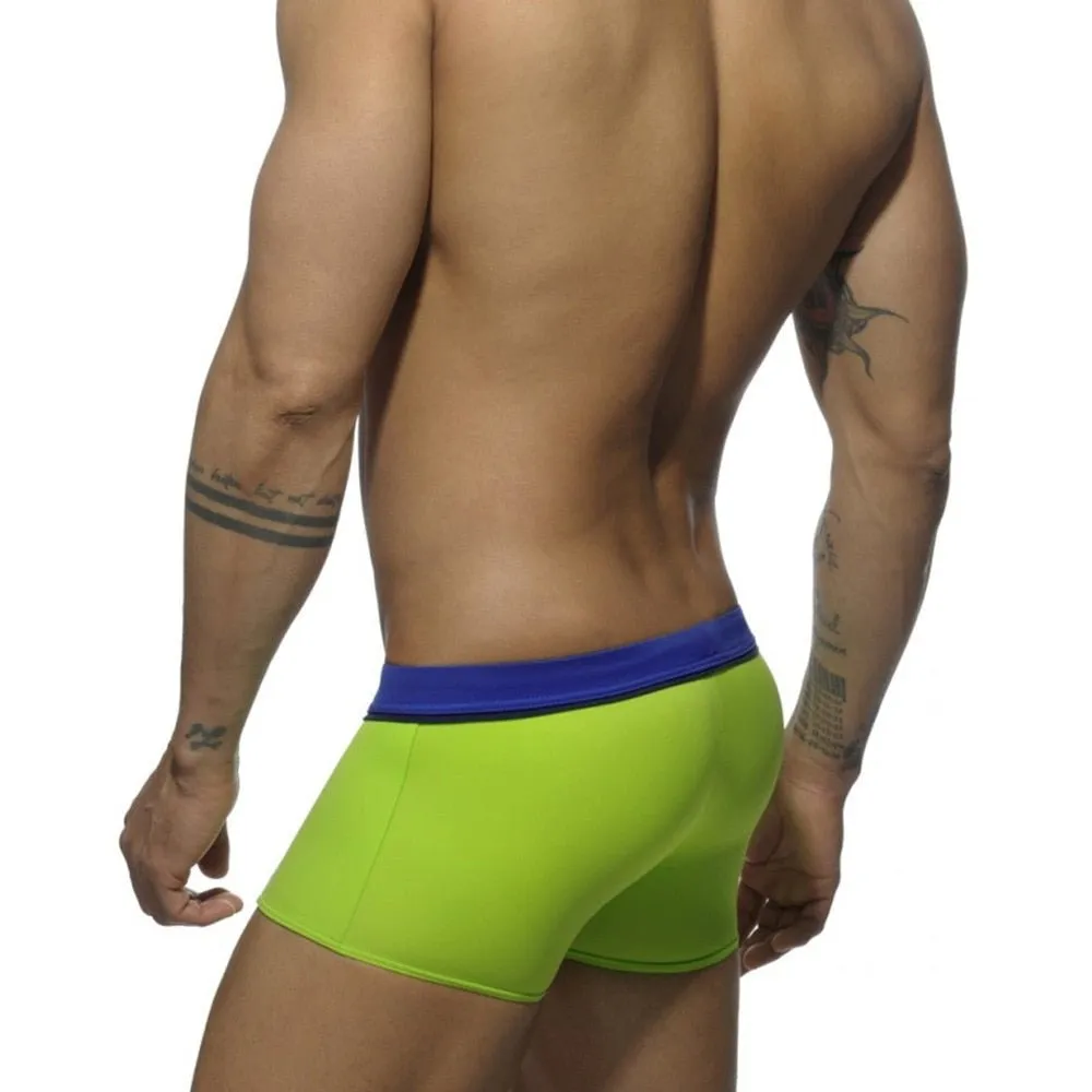 Square Cut Racing Stripe Swim Trunks