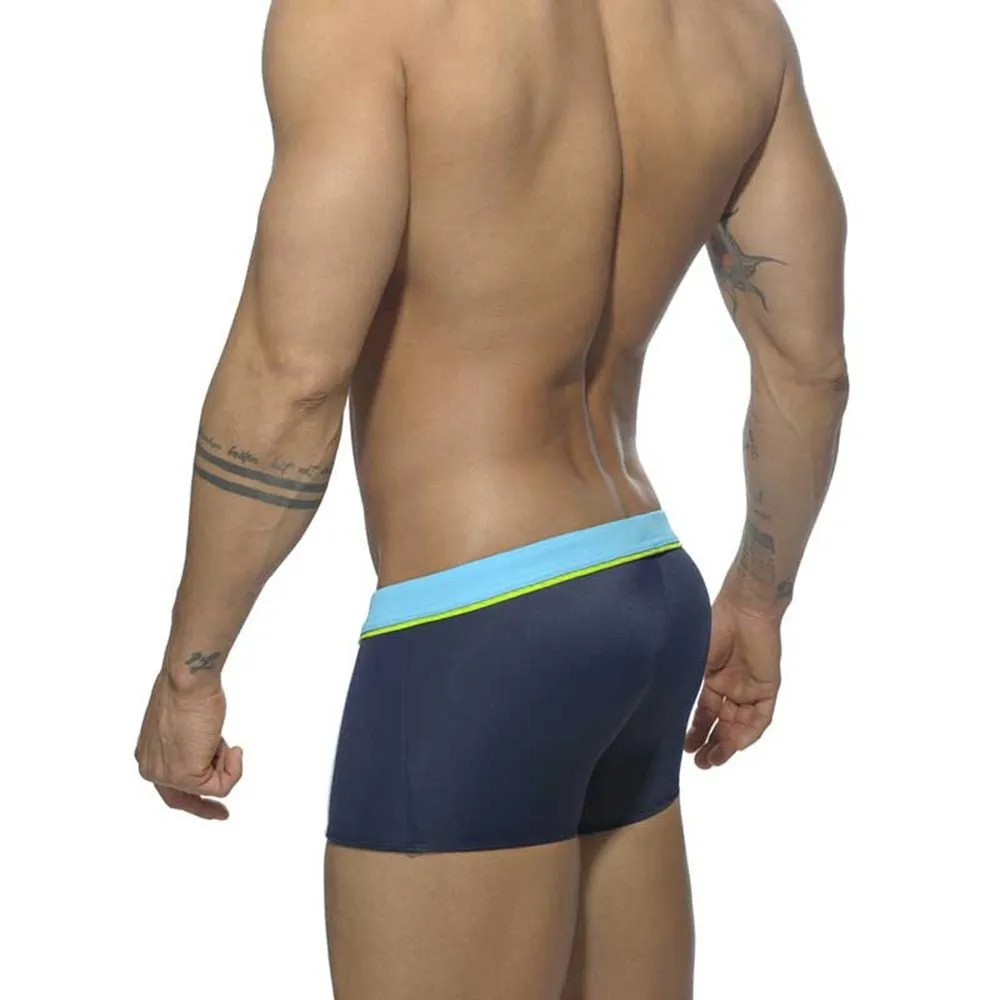 Square Cut Racing Stripe Swim Trunks