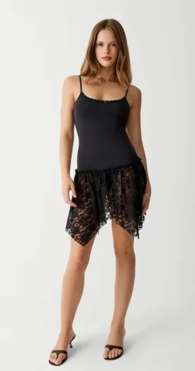 STAR CROSSED COTTON DRESS BLACK