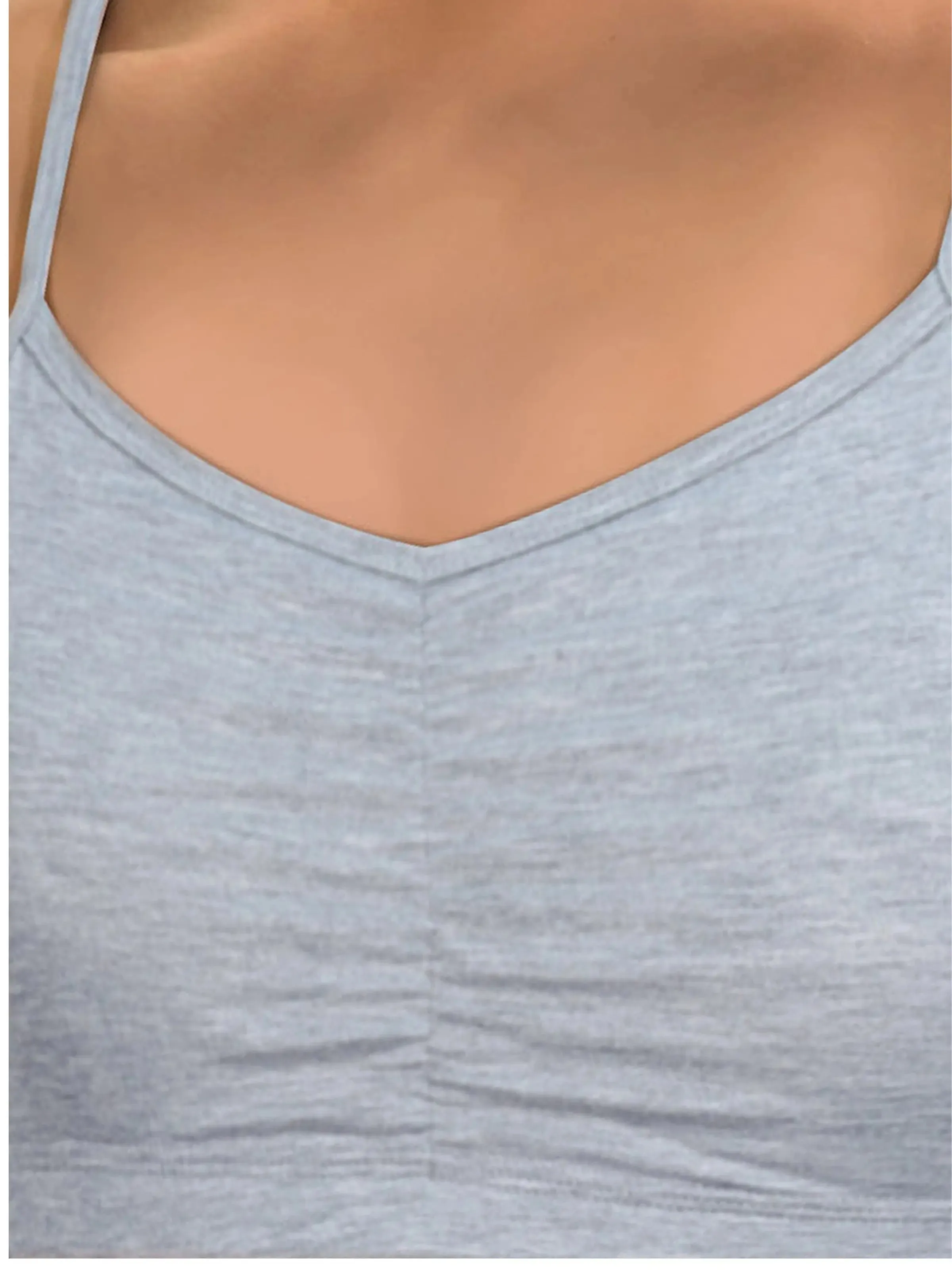 Thin Strap Cotton Padded Sports Bra  for Girls  | Removable Pads | Elasticated Underbrand | Good Support | Full Coverage Pack of 1 | Grey Sports Bra