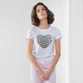Two Tone Purple Leopard Style Women'S Long Pant Pajama Set