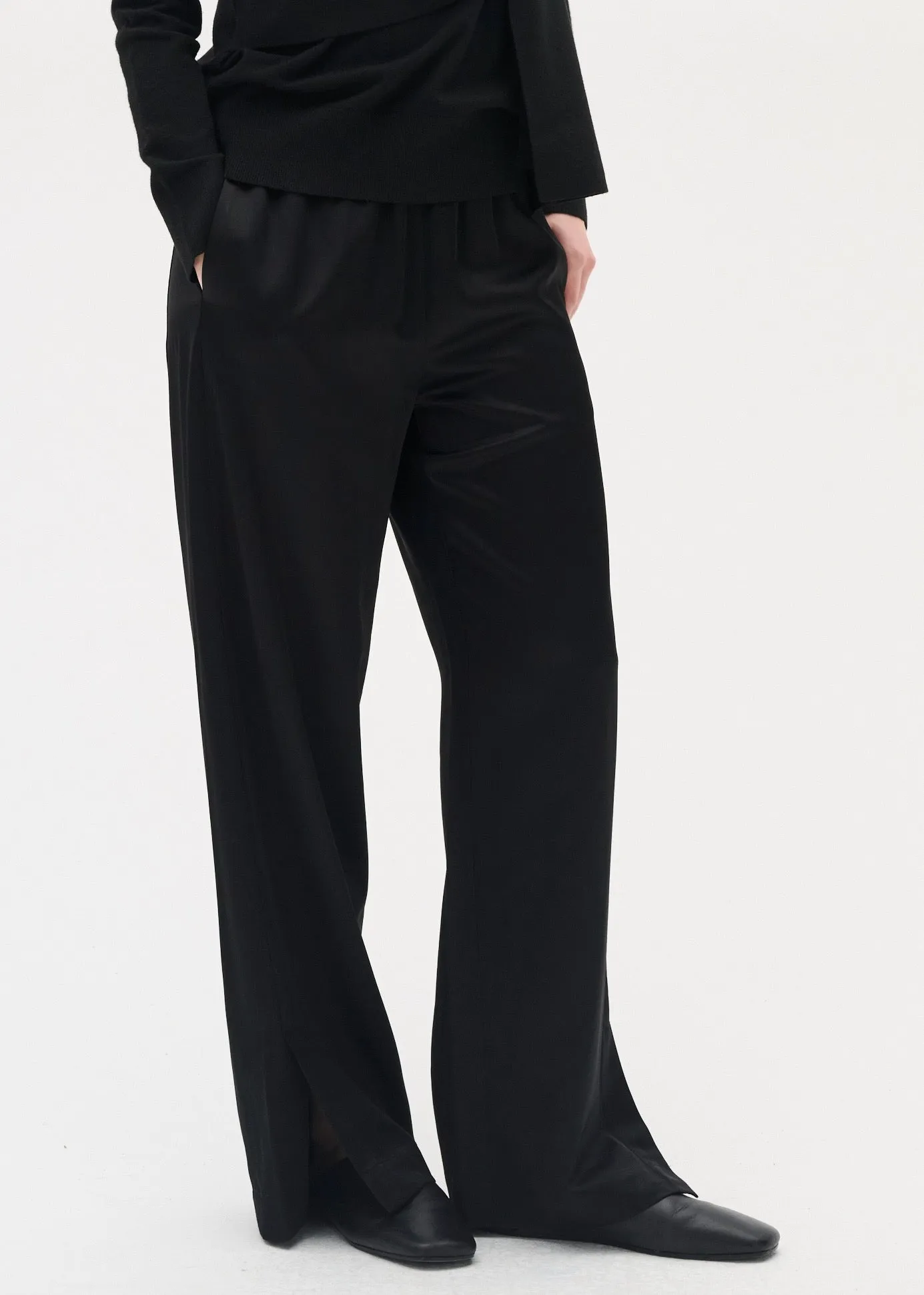 Vieno Loose Satin Pants